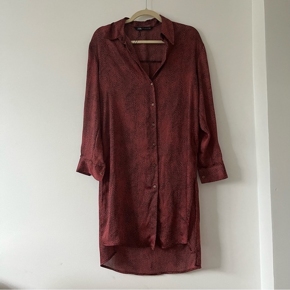 Zara red leopard print dress. Size small NWOT - Picture 13 of 16